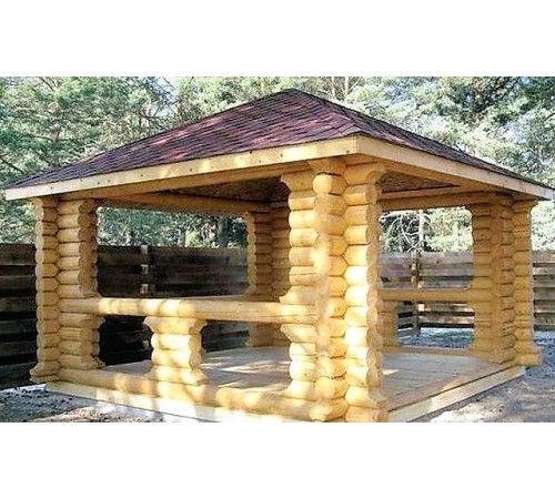 Беседка из термомодифицированного бруса 25 м2 от производителя Thermo Outdoor Gazebo 016