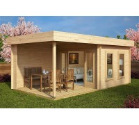 Thermo Outdoor Gazebo 019, altana o powierzchni 23 m2 wykonana z drewna modyfikowanego termicznie.