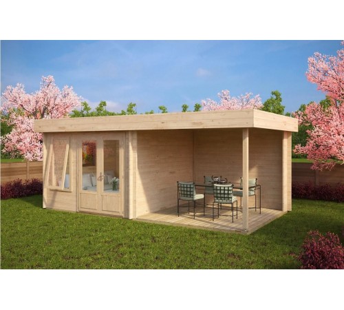 Беседка из термомодифицированного бруса 23 м2 от производителя Thermo Outdoor Gazebo 019