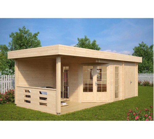 Беседка из термомодифицированного бруса 21 м2 от производителя Thermo Outdoor Gazebo 021.