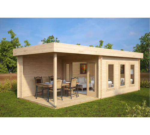 Беседка из термомодифицированного бруса 21 м2 от производителя Thermo Outdoor Gazebo 021.