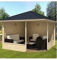 Беседка из термомодифицированного бруса 12,25 м2 от производителя Thermo Outdoor Gazebo 02