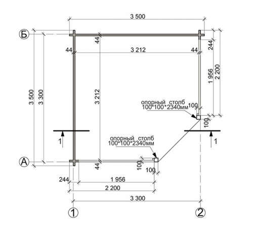 Беседка из термомодифицированного бруса 12,25 м2 от производителя Thermo Outdoor Gazebo 02