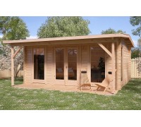 Thermo Outdoor Gazebo 026, a 25 m2 gazebo made from thermally modified timber.