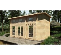 Thermo Outdoor Gazebo 043, a 24 m2 gazebo made from thermally modified timber.