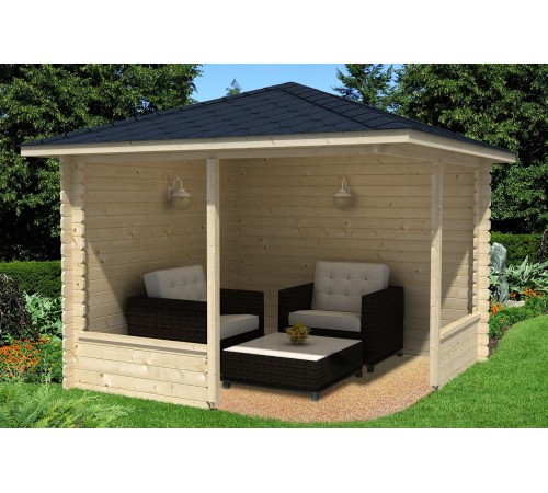 Беседка из термомодифицированного бруса 9 м2 от производителя Thermo Outdoor Gazebo 044