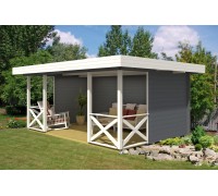 Thermo Outdoor Gazebo 047, a 23 m2 gazebo made from thermally modified timber.