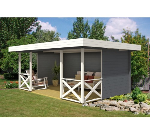 Беседка из термомодифицированного бруса 23 м2 от производителя Thermo Outdoor Gazebo 047.