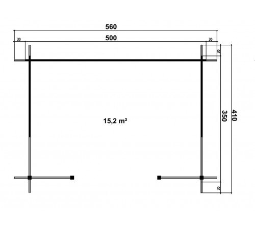 Беседка из термомодифицированного бруса 23 м2 от производителя Thermo Outdoor Gazebo 047.