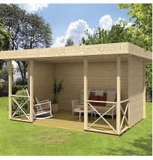 Беседка из термомодифицированного бруса 18 м2 от производителя Thermo Outdoor Gazebo 049