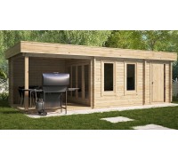 Thermo Outdoor Gazebo 051, ein 24 m2 großer thermomodifizierter Holzpavillon vom Hersteller.