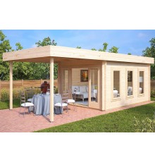 Бесідка з термомомомодифікованого бруса 26,6 м2 від виробника Thermo Outdoor Gazebo 059