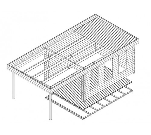 Беседка из термомомомодифицированного бруса 26,6 м2 от производителя Thermo Outdoor Gazebo 059