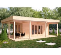 Thermo Outdoor Gazebo 060, altana o powierzchni 48 m2 wykonana z drewna modyfikowanego termicznie.