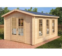 Thermo Outdoor Gazebo 070, altana z drewna modyfikowanego termicznie o powierzchni 14 m2 od producenta.