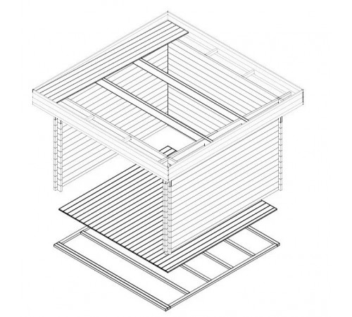 Беседка из термомомомодифицированного бруса 11 м2 от производителя Thermo Outdoor Gazebo 072