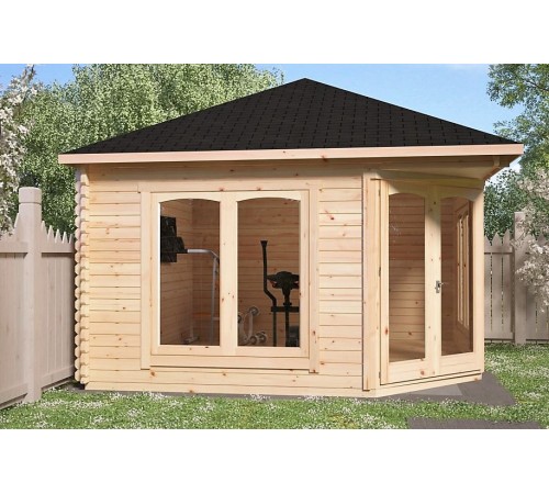 Беседка из термомомомодифицированного бруса 16 м2 от производителя Thermo Outdoor Gazebo 082