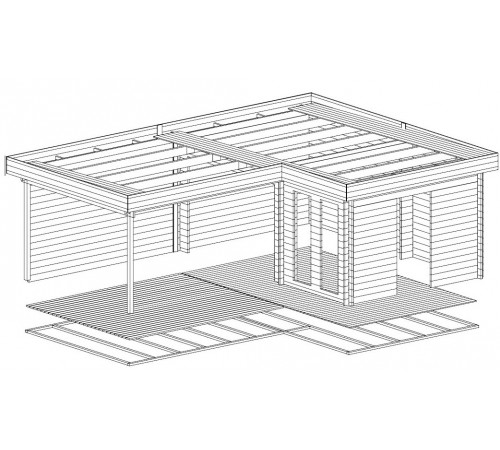 Беседка из термомомомодифицированного бруса 48 м2 от производителя Thermo Outdoor Gazebo 084