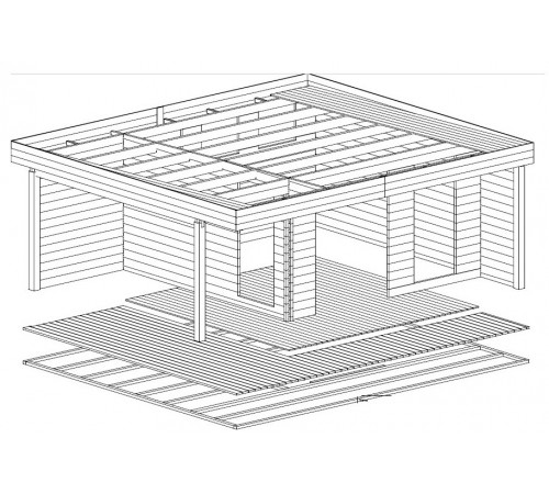 Беседка из термомомомодифицированного бруса 31,2 м2 от производителя Thermo Outdoor Gazebo 0805.