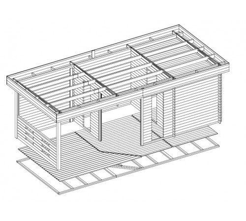 Беседка из термомодифицированного бруса 24 м2 от производителя Thermo Outdoor Gazebo 086