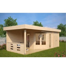 Беседка из термомодифицированного бруса 21 м2 от производителя Thermo Outdoor Gazebo 087.