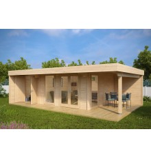 Беседка из термомодифицированного бруса 40 м2 от производителя Thermo Outdoor Gazebo 093.