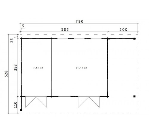 Беседка из термомодифицированного бруса 40 м2 от производителя Thermo Outdoor Gazebo 093.