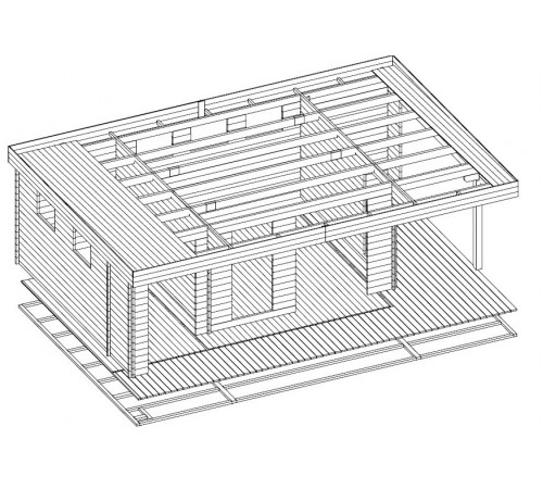 Беседка из термомодифицированного бруса 40 м2 от производителя Thermo Outdoor Gazebo 093.