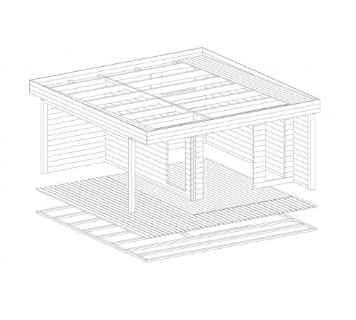 Беседка из термомодифицированного бруса 25 м2 от производителя Thermo Outdoor Gazebo 094