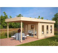 Thermo Outdoor Gazebo 095, a 22 m2 gazebo made from thermally modified timber.
