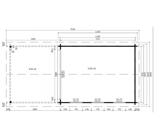 Беседка из термомодифицированного бруса 22 м2 от производителя Thermo Outdoor Gazebo 095