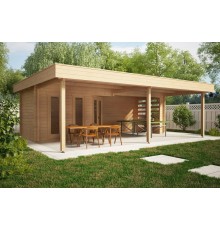 Беседка из термомомомодифицированного бруса 48 м2 от производителя Thermo Outdoor Gazebo 008