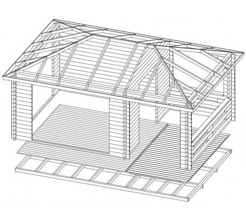 Беседка из термомодифицированного бруса 24 м2 от производителя Thermo Outdoor Gazebo 100