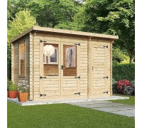 Thermo Outdoor Gazebo 106, ein 7,26 m2 großer thermomodifizierter Holzpavillon vom Hersteller.