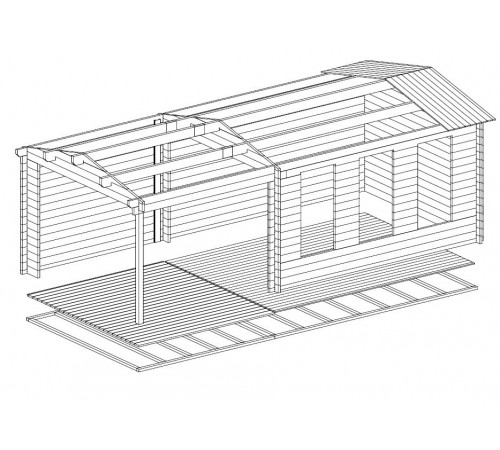 Беседка из термомодифицированного бруса 21 м2 от производителя Thermo Outdoor Gazebo 108.