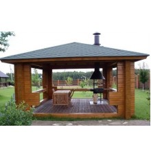 Беседка из термомодифицированного бруса 25 м2 от производителя Thermo Outdoor Gazebo 016