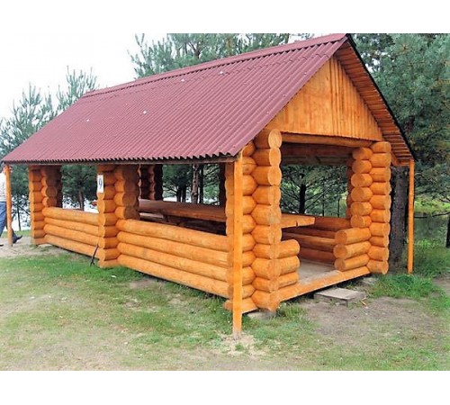 Беседка из термомодифицированного бруса 25 м2 от производителя Thermo Outdoor Gazebo 016