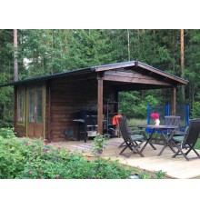 Альтанка із термомодифікованого бруса 22,32 м2 від виробника Thermo Outdoor Gazebo 117