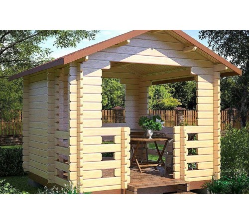 Беседка из термомомододифицированного бруса 9 м2 от производителя Thermo Outdoor Gazebo 125