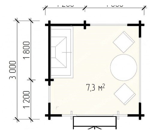 Беседка из термомомододифицированного бруса 9 м2 от производителя Thermo Outdoor Gazebo 125