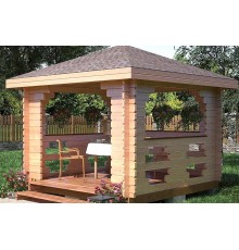 Беседка из термомодифицированного бруса 9 м2 от производителя Thermo Outdoor Gazebo 126