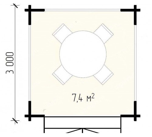 Беседка из термомодифицированного бруса 9 м2 от производителя Thermo Outdoor Gazebo 126