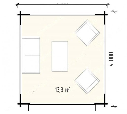 Беседка из термомомомодифицированного бруса 16 м2 от производителя Thermo Outdoor Gazebo 127