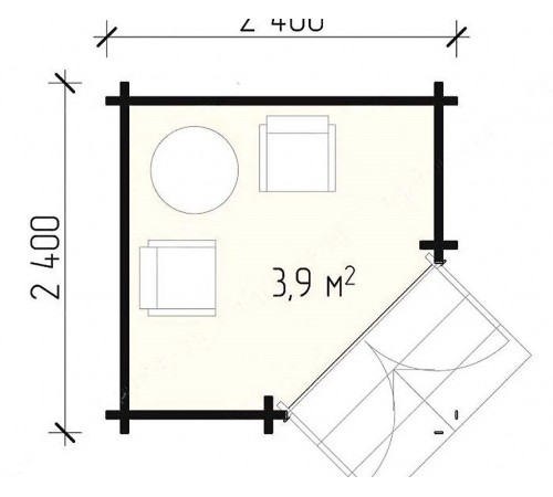 Беседка из термомомомодифицированного бруса 5,76 м2 от производителя Thermo Outdoor Gazebo 128