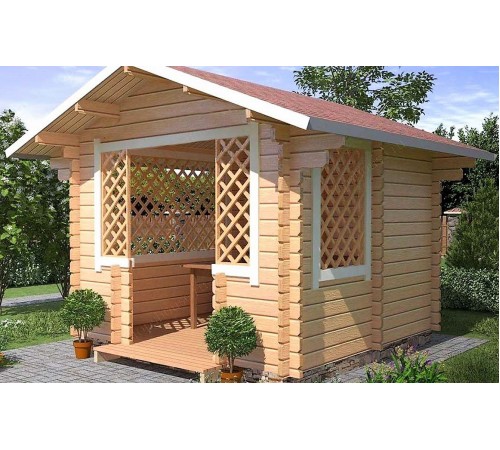 Беседка из термомодифицированного бруса 9 м2 от производителя Thermo Outdoor Gazebo 130.