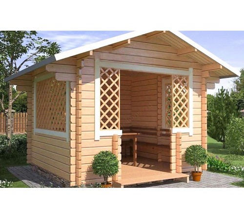 Беседка из термомодифицированного бруса 9 м2 от производителя Thermo Outdoor Gazebo 130.