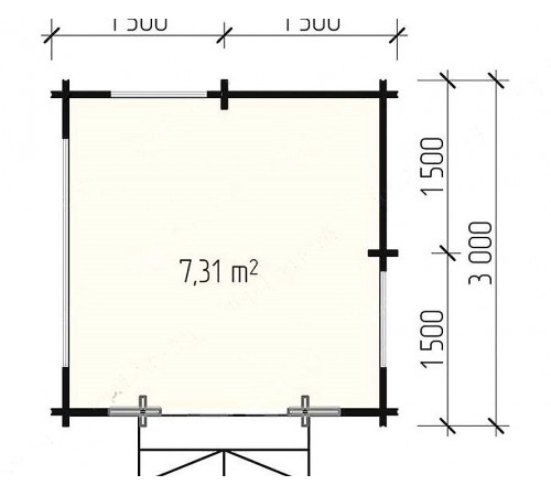 Беседка из термомодифицированного бруса 9 м2 от производителя Thermo Outdoor Gazebo 130.