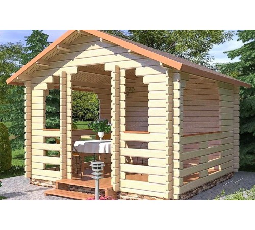 Беседка из термомодифицированного бруса 12,25 м2 от производителя Thermo Outdoor Gazebo 131.