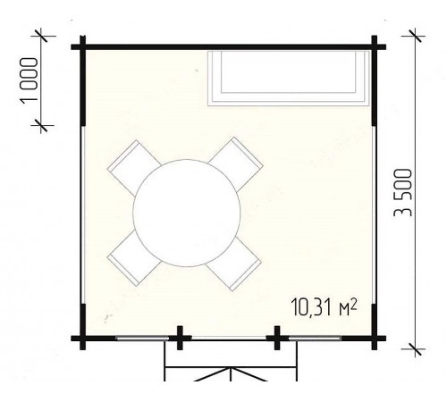 Беседка из термомодифицированного бруса 12,25 м2 от производителя Thermo Outdoor Gazebo 131.