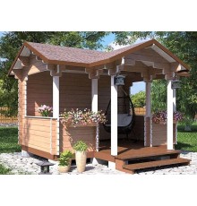 Беседка из термомодифицированного бруса 12,8 м2 от производителя Thermo Outdoor Gazebo 132.